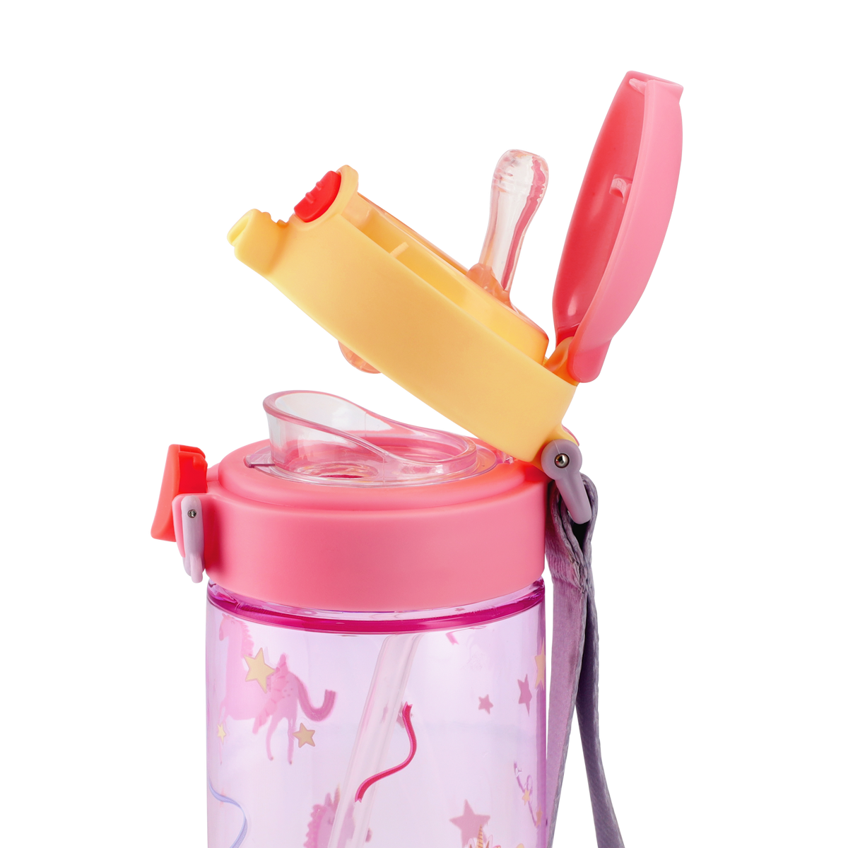 Kids Tritan Dual-Drinking Water Bottle 600ml - Unicorn