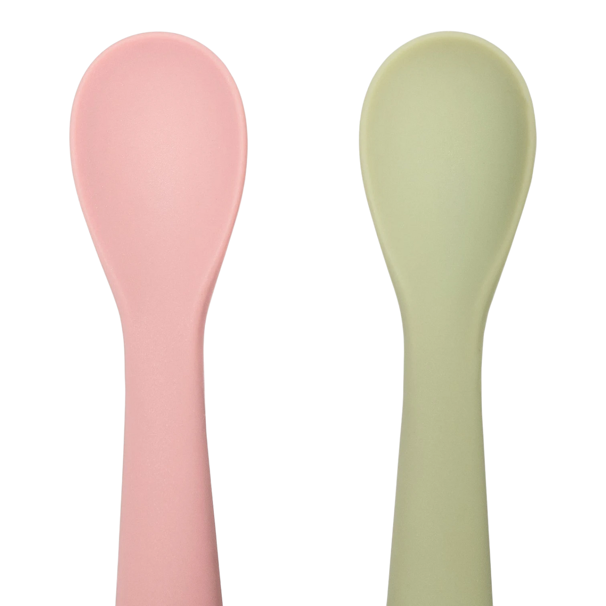 Silicone Weaning Spoon 2pc - Olive/Dark Pink