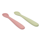 Silicone Weaning Spoon 2pc - Olive/Dark Pink