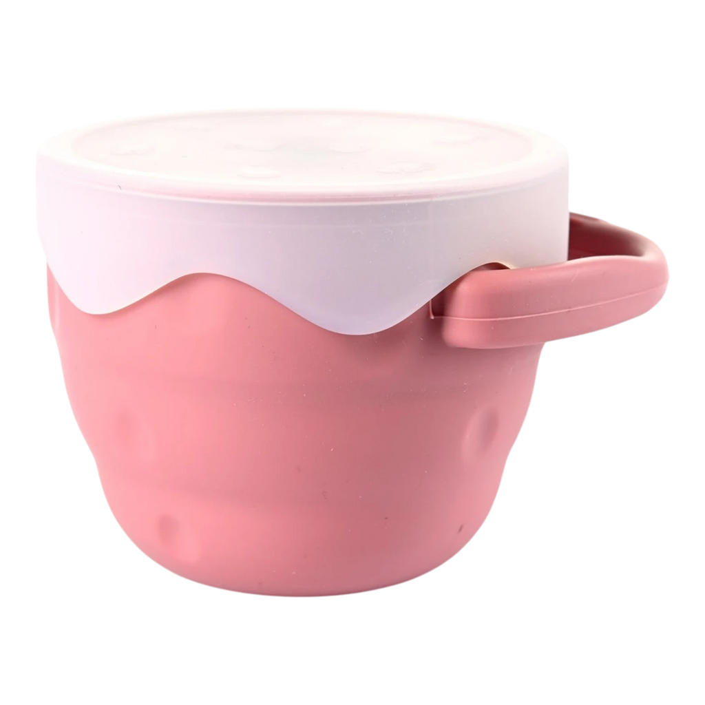 Collapsible Silicone Snack Cup - Dark Pink
