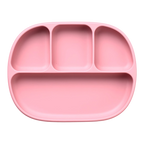 Silicone Suction Plate with Divider - Dark Pink