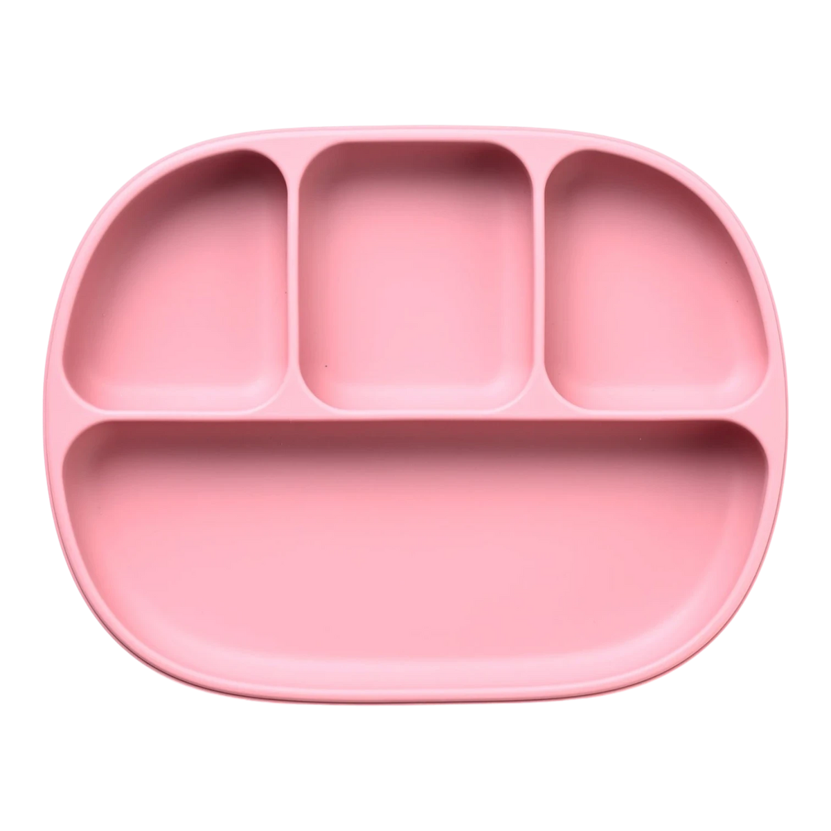 Silicone Suction Plate with Divider - Dark Pink