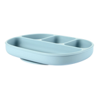 Silicone Suction Plate with Divider - Dusty Blue
