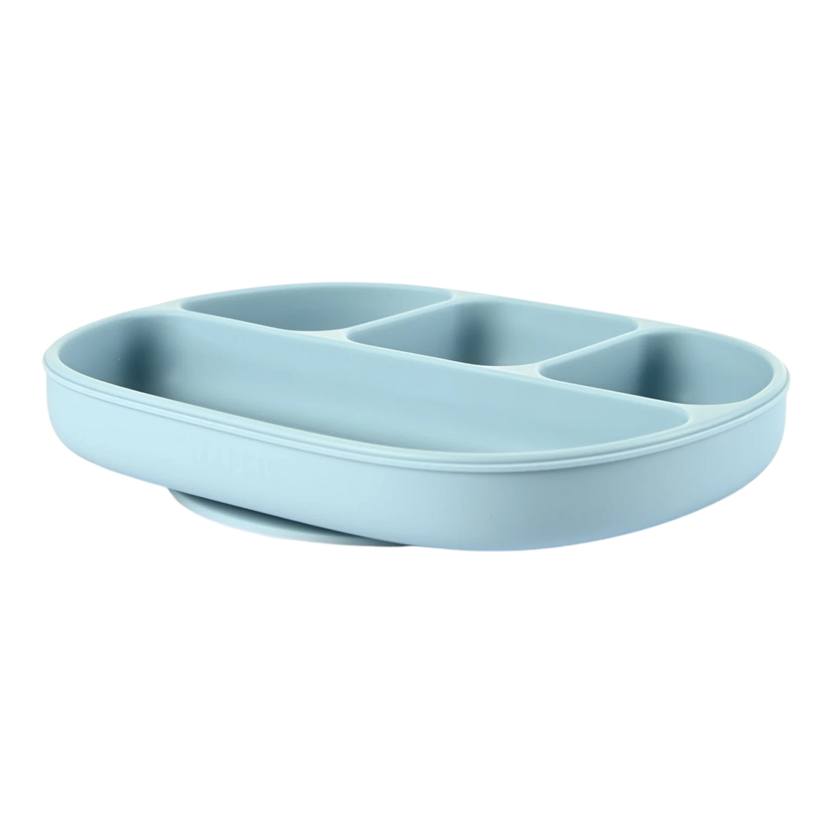 Silicone Suction Plate with Divider - Dusty Blue