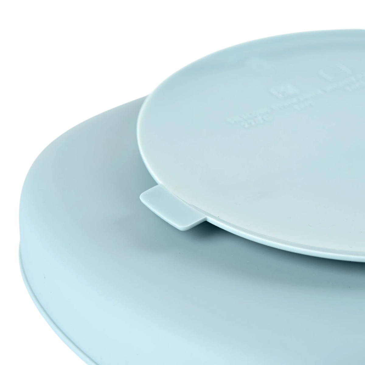 Silicone Suction Plate with Divider - Dusty Blue