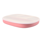 Silicone Suction Plate with Divider - Dark Pink