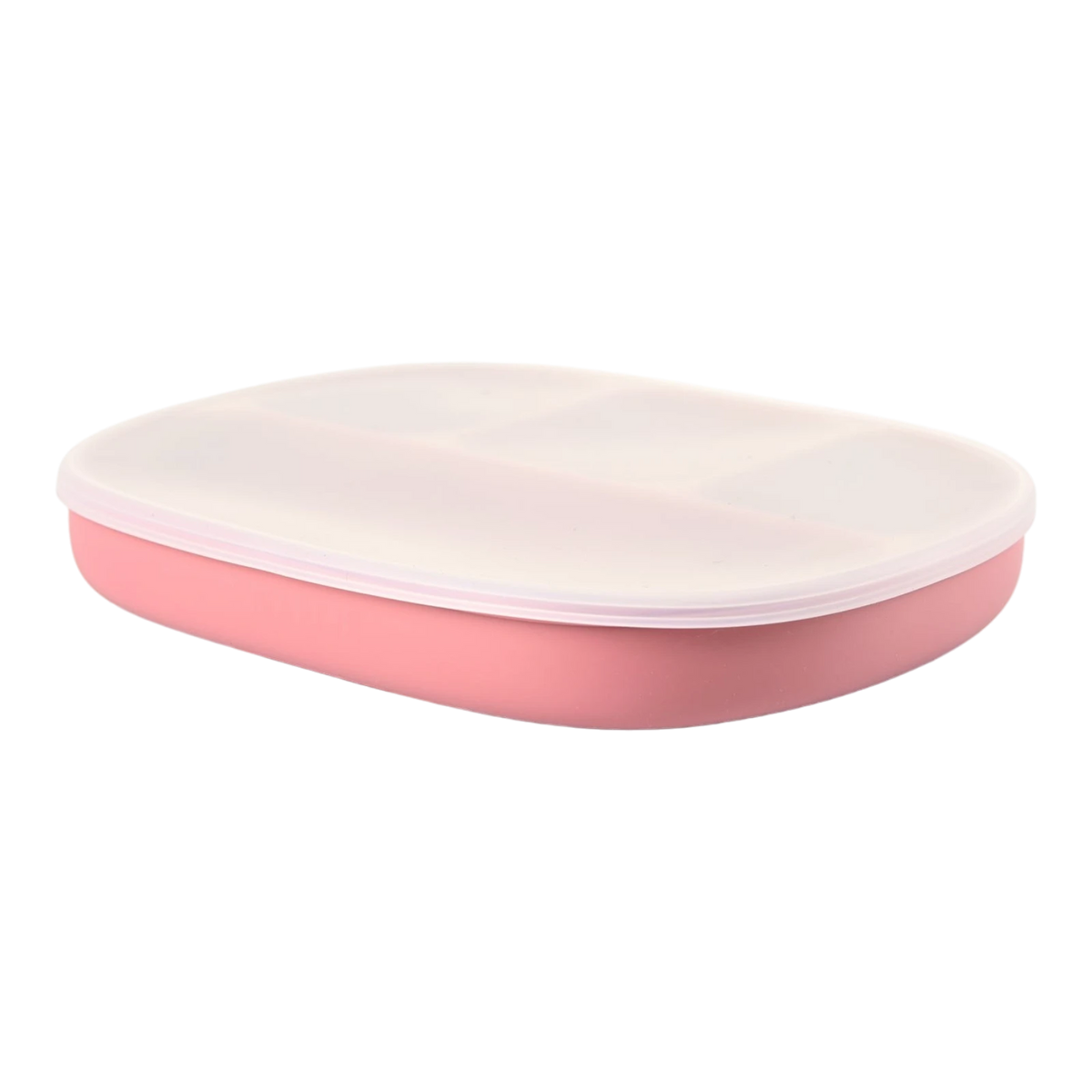Silicone Suction Plate with Divider - Dark Pink