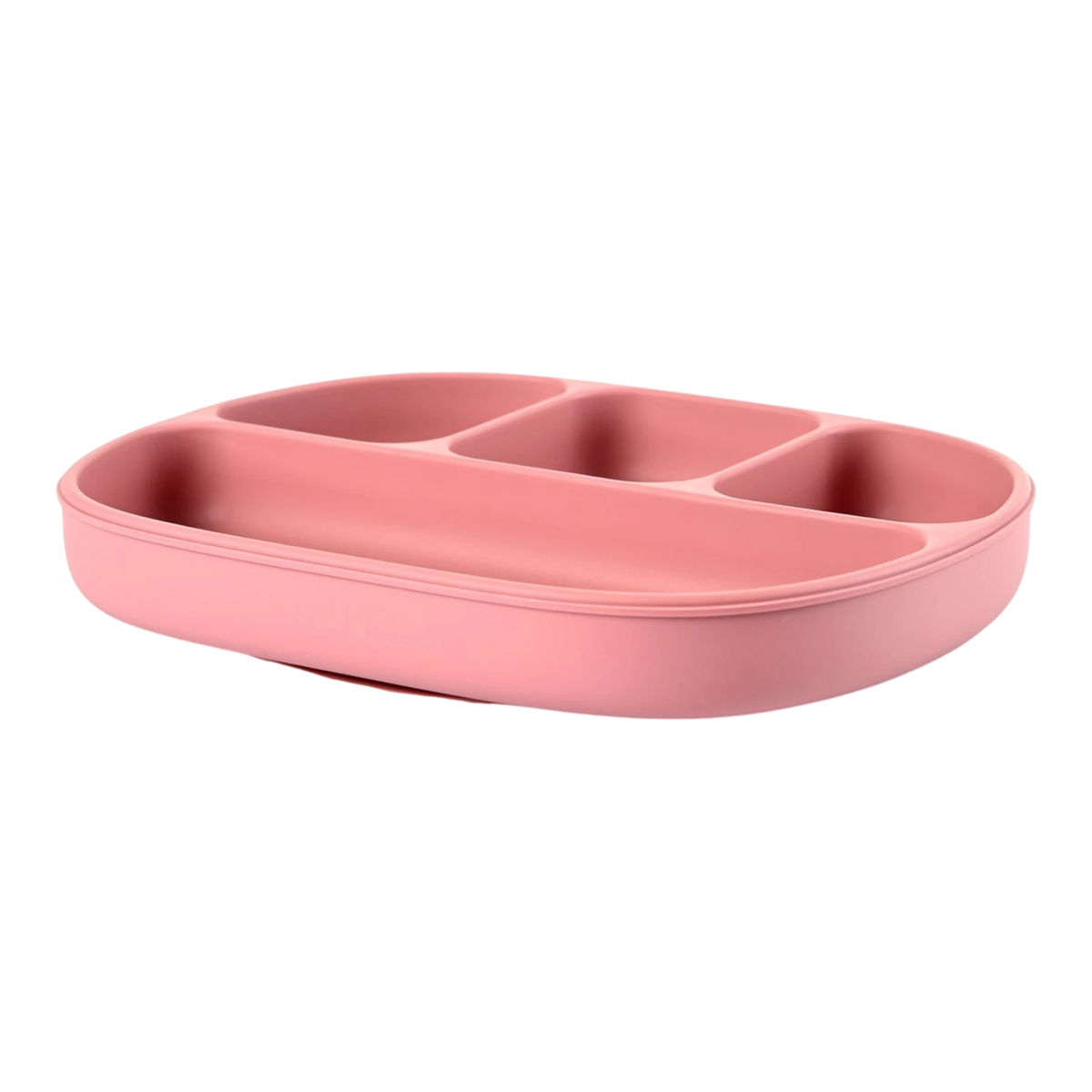 Silicone Suction Plate with Divider - Dark Pink