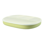 Silicone Suction Plate with Divider - Olive