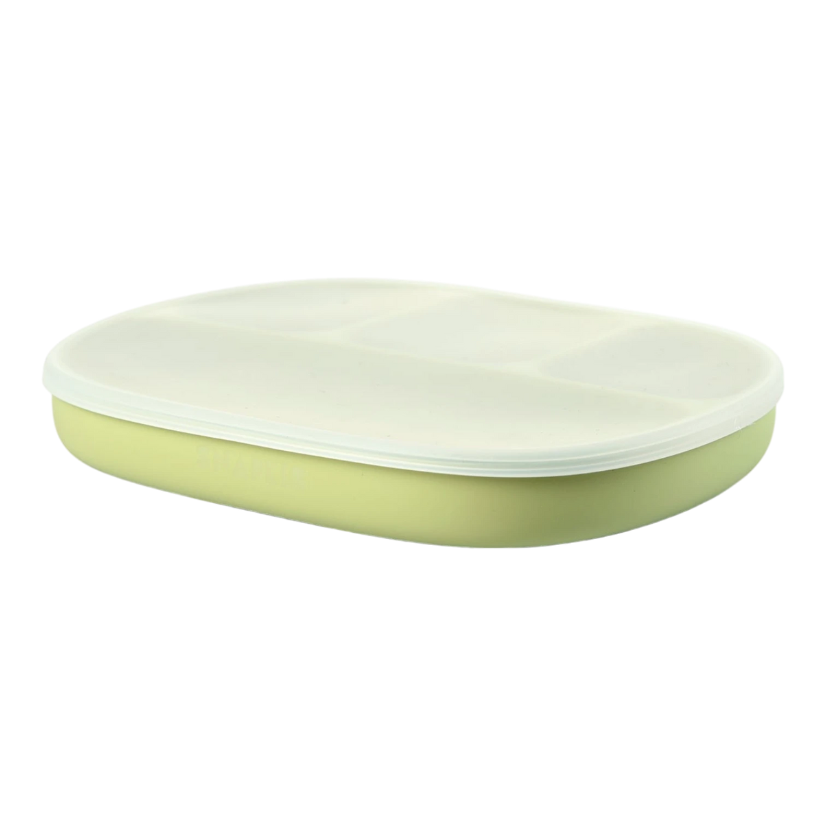 Silicone Suction Plate with Divider - Olive