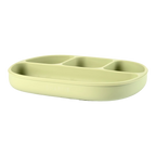 Silicone Suction Plate with Divider - Olive