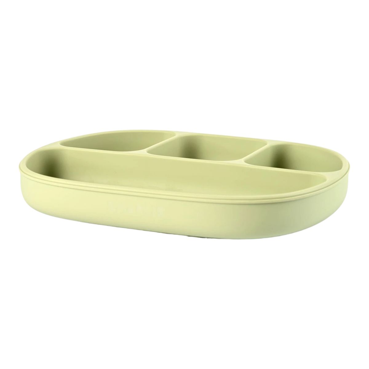 Silicone Suction Plate with Divider - Olive