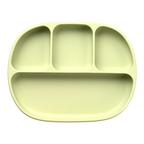 Silicone Suction Plate with Divider - Olive