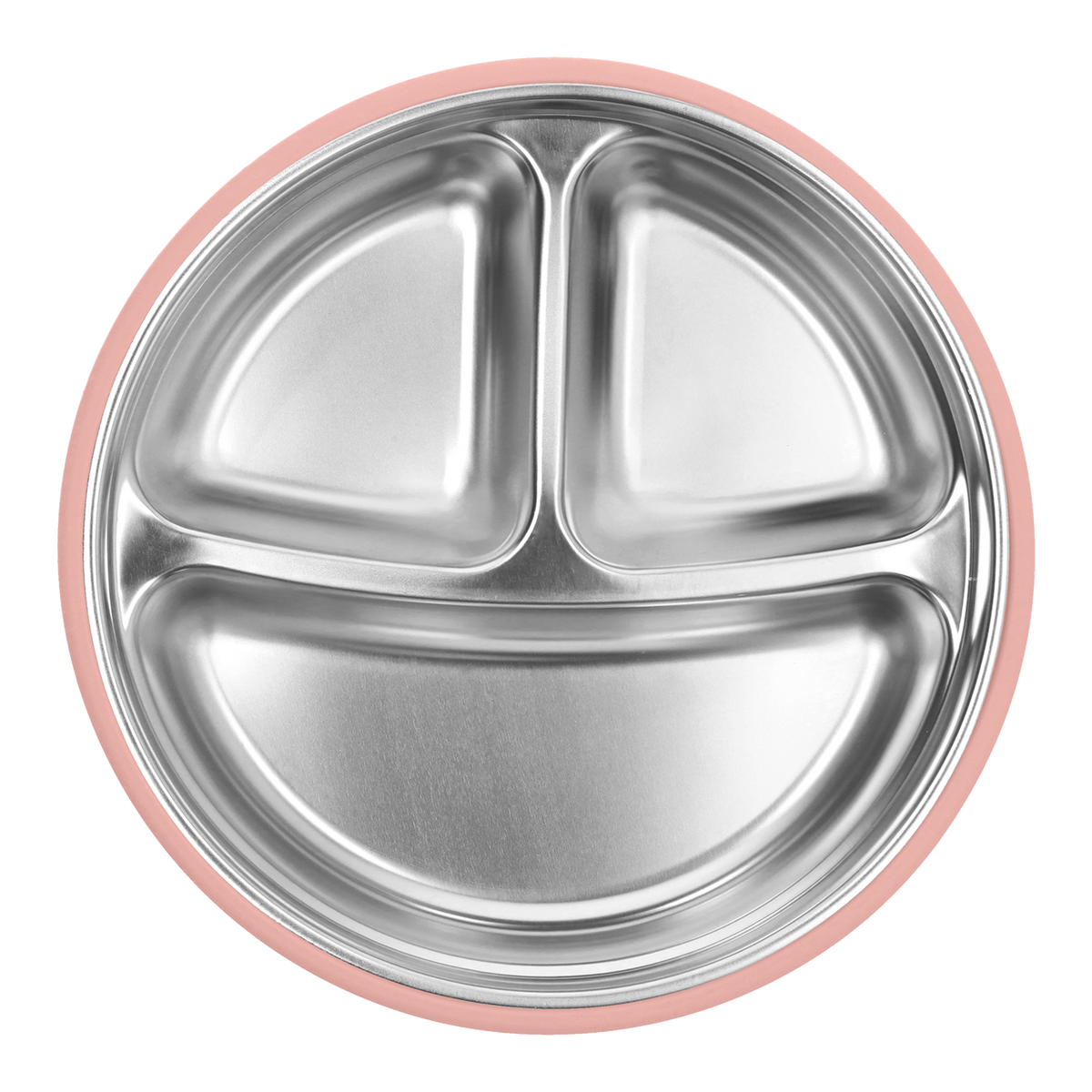 2-In-1 Stainless Steel Divided Plate - Tea Rose