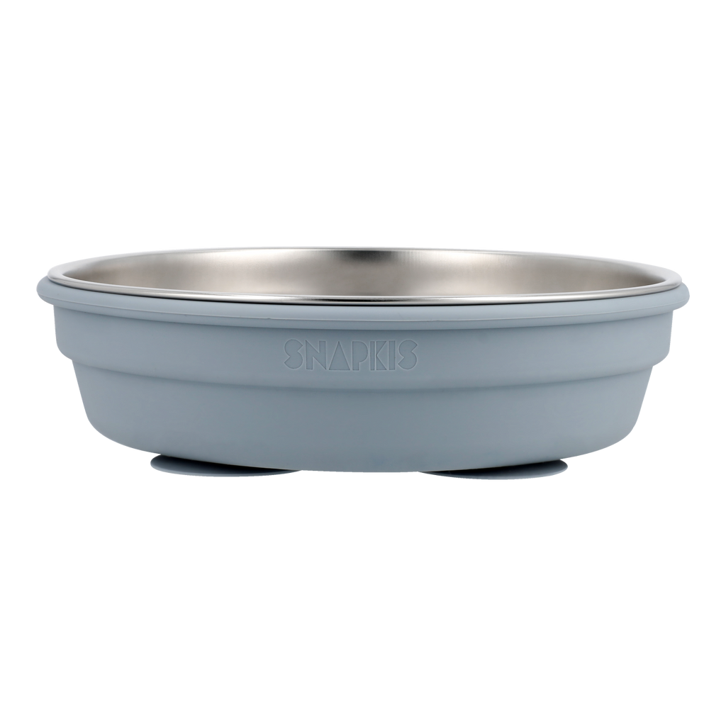 2-In-1 Stainless Steel Divided Plate - Steel Blue