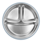 2-In-1 Stainless Steel Divided Plate - Steel Blue