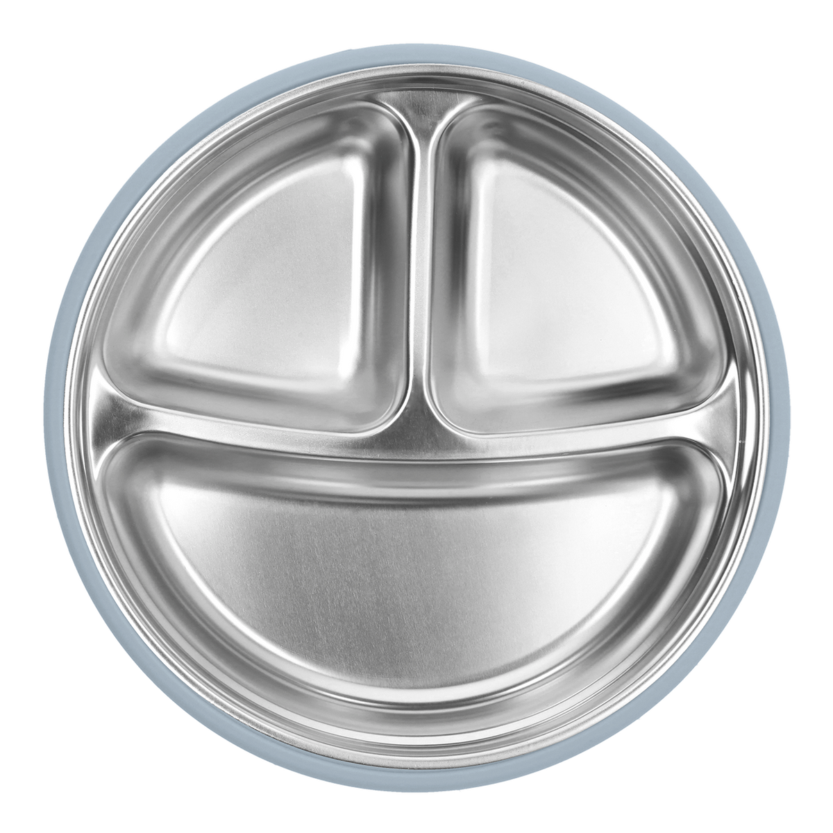 2-In-1 Stainless Steel Divided Plate - Steel Blue