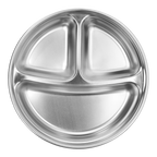 2-In-1 Stainless Steel Divided Plate - Steel Blue