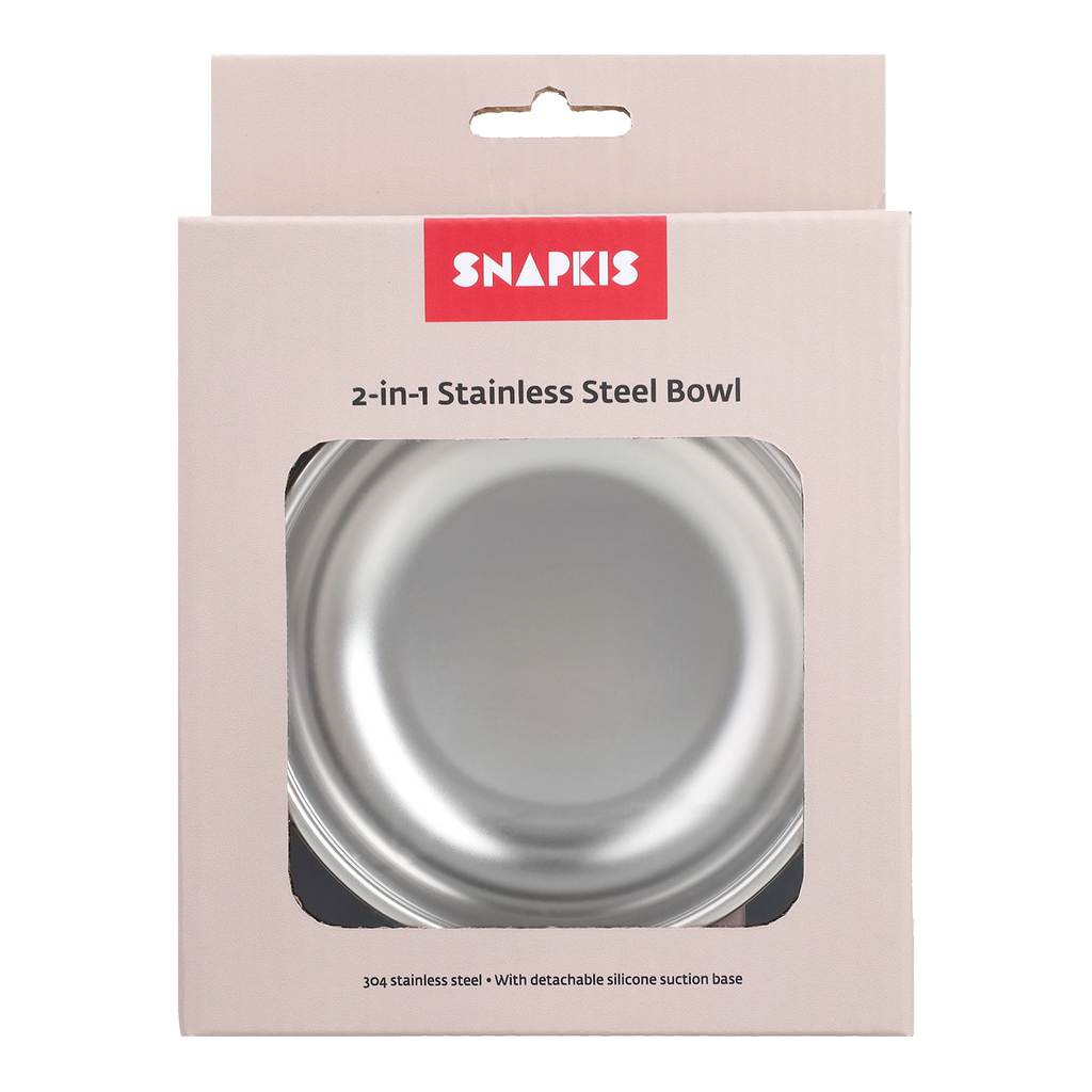 2-In-1 Stainless Steel Bowl - Tea Rose