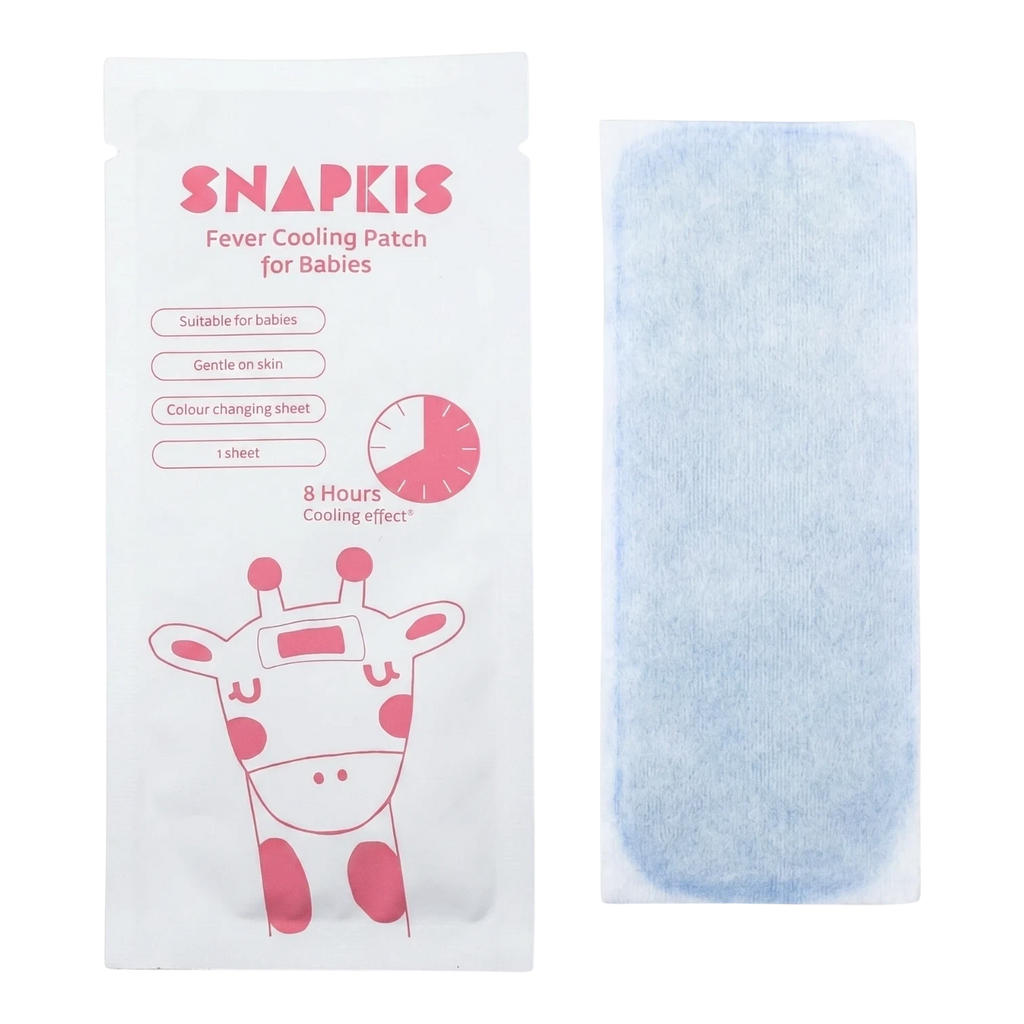 Snapkis Official Fever Cooling Patch for Babies, colour-changing gel sheet for up to 8 hours relief.