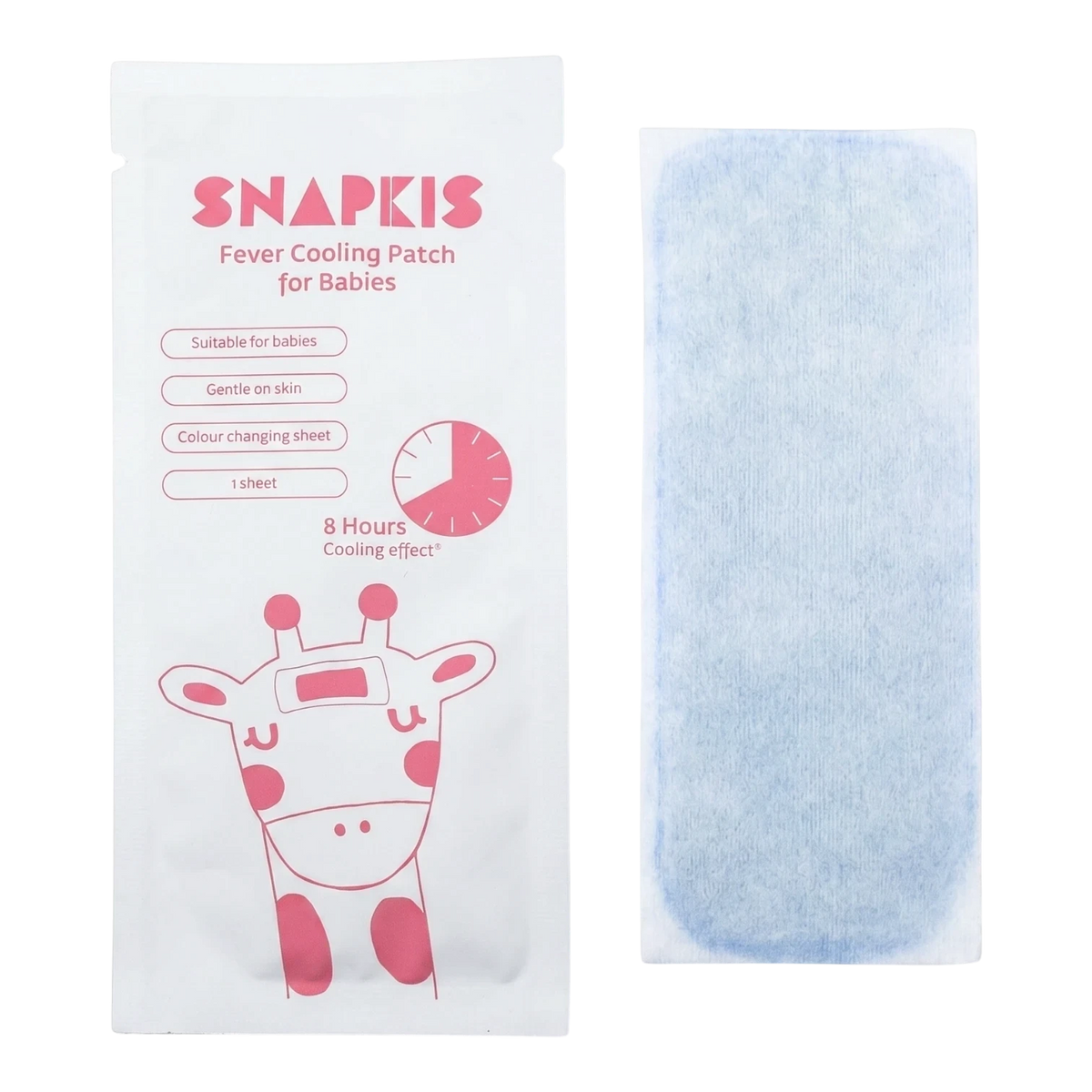 Snapkis Official Fever Cooling Patch for Babies, colour-changing gel sheet for up to 8 hours relief.