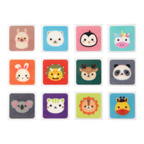Snapkis Official Natural Mosquito Repellent Patches feature 12 cute animal designs: llama, polar bear, penguin, unicorn, bunny, dinosaur, deer, panda, koala, cat, lion, giraffe.
