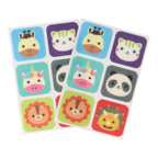 Snapkis Official Natural Mosquito Repellent Patches featuring cute animal designs: giraffe, cat, unicorn, panda, lion, and dinosaur.